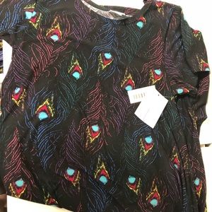 LulaRoe L Carly- NWT - Peacock Feathers